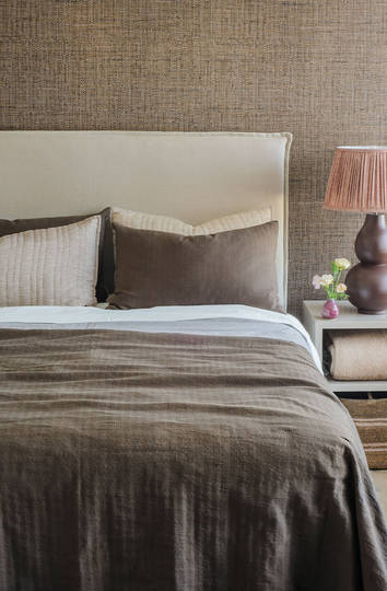 Bianca Lorenne Meiya Cocoa Bedspread | Lightweight Linen Bedspread NZ